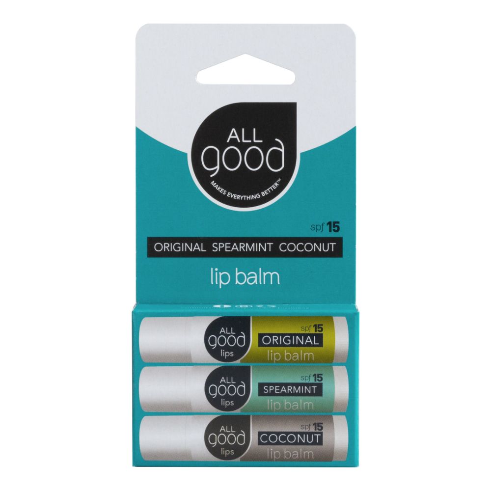 3 Pack Lip Balm - Coconut SPF 15, Spearmint